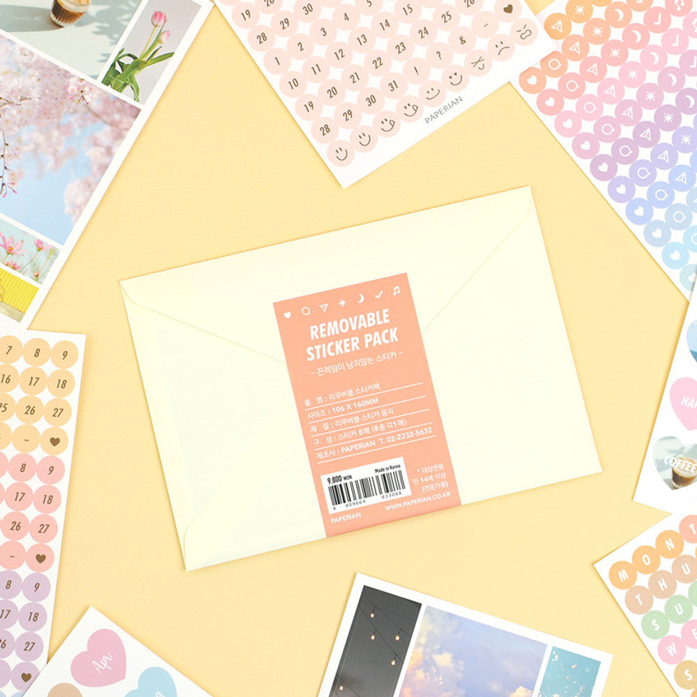 Paperian Diary Deco Removable Stickers - 8 Sheets