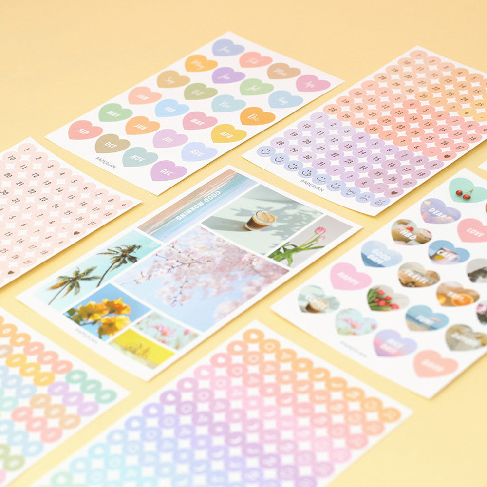 Paperian Diary Deco Removable Stickers - 8 Sheets