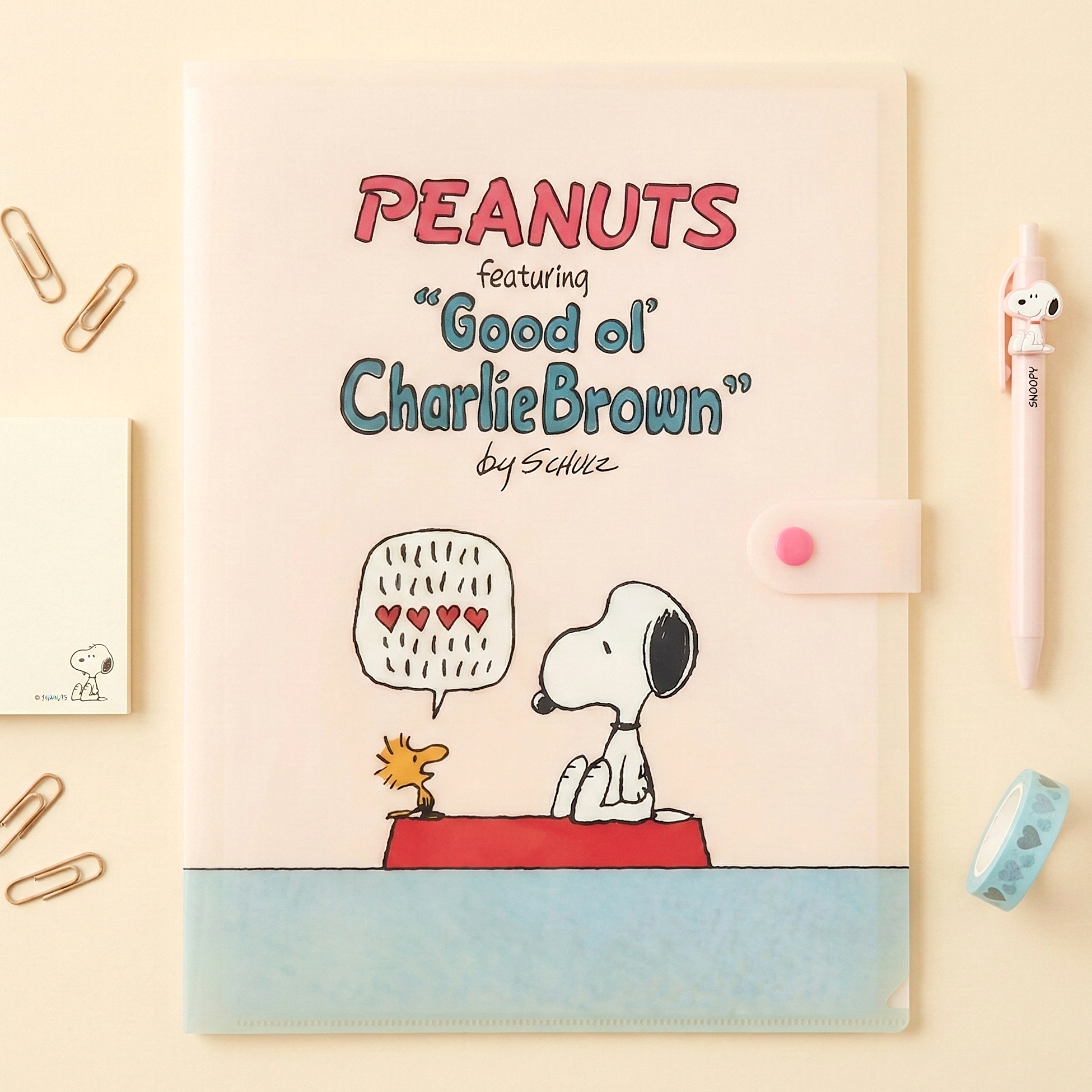 Peanuts Snoopy A4 Folder - Beige