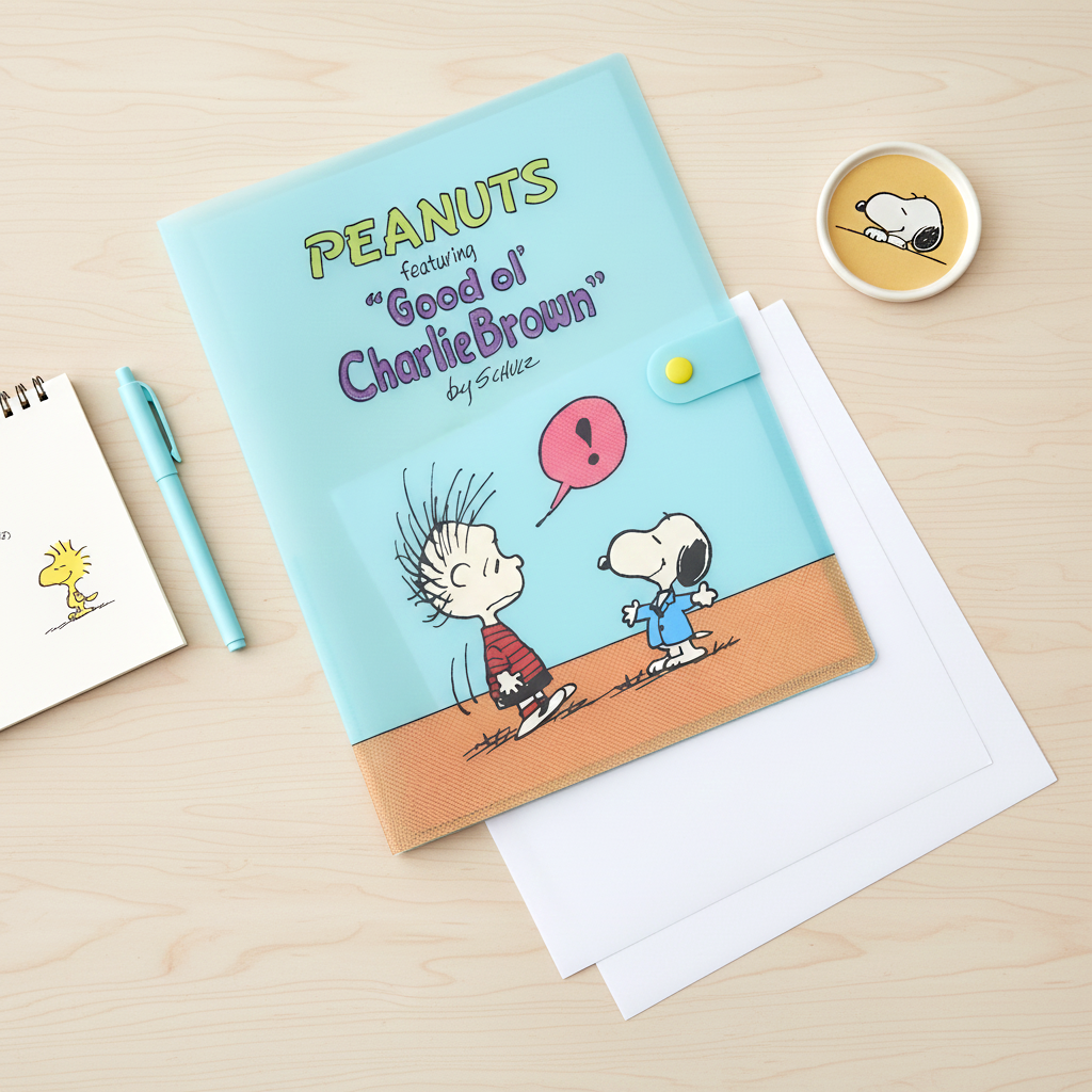 Peanuts Snoopy A4 Folder - Blue
