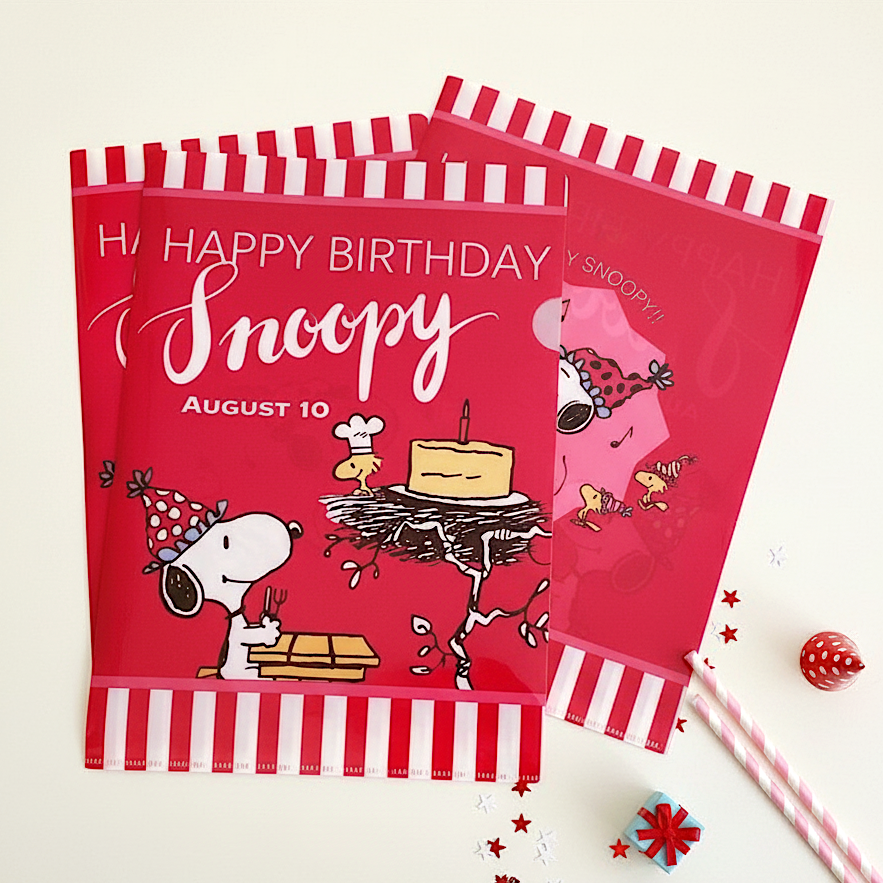 Peanuts Snoopy A4 Folder - Happy Birthday