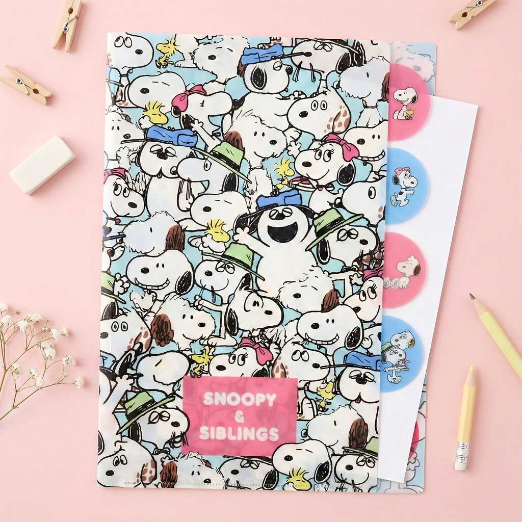 Peanuts Snoopy A4 Folder With Dividers - Siblings Collage