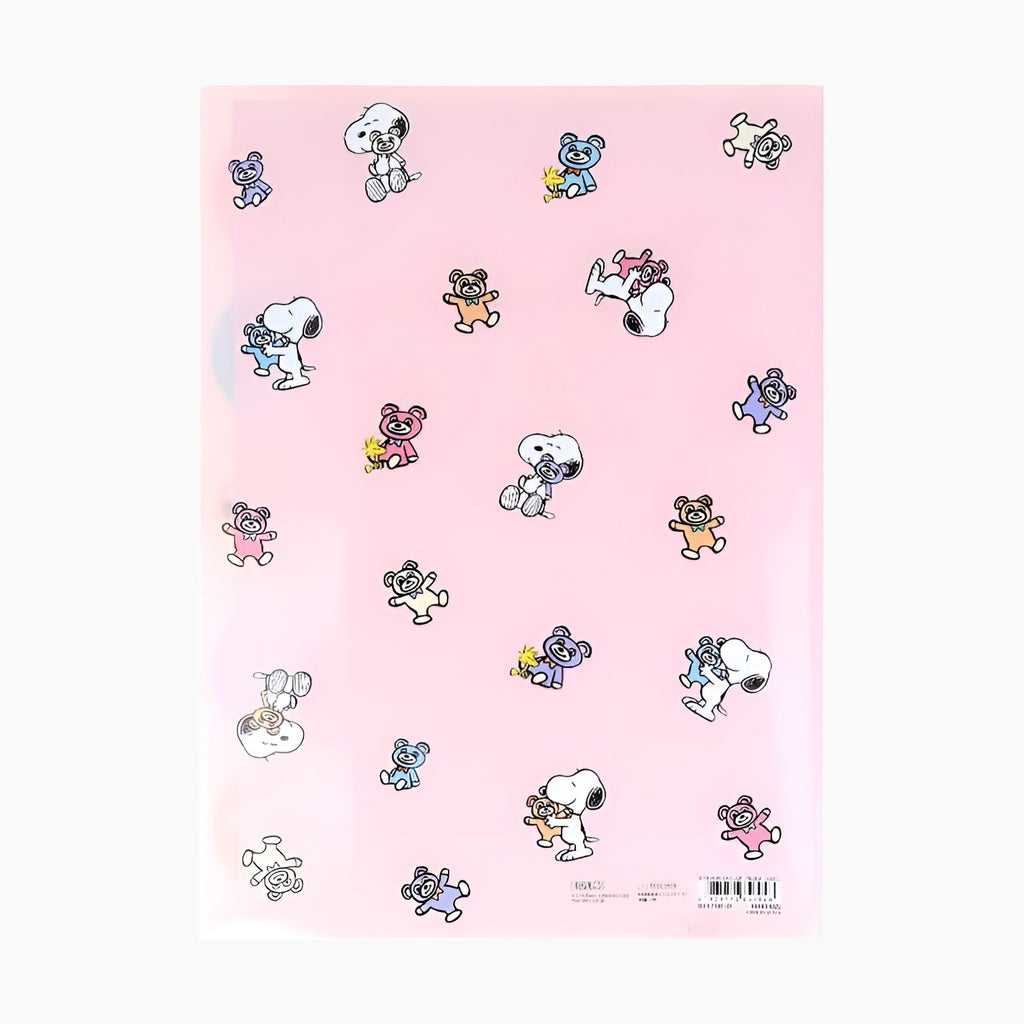 Peanuts Snoopy A4 Folder With Dividers - Snoopy & Cuddly Bears - Pink