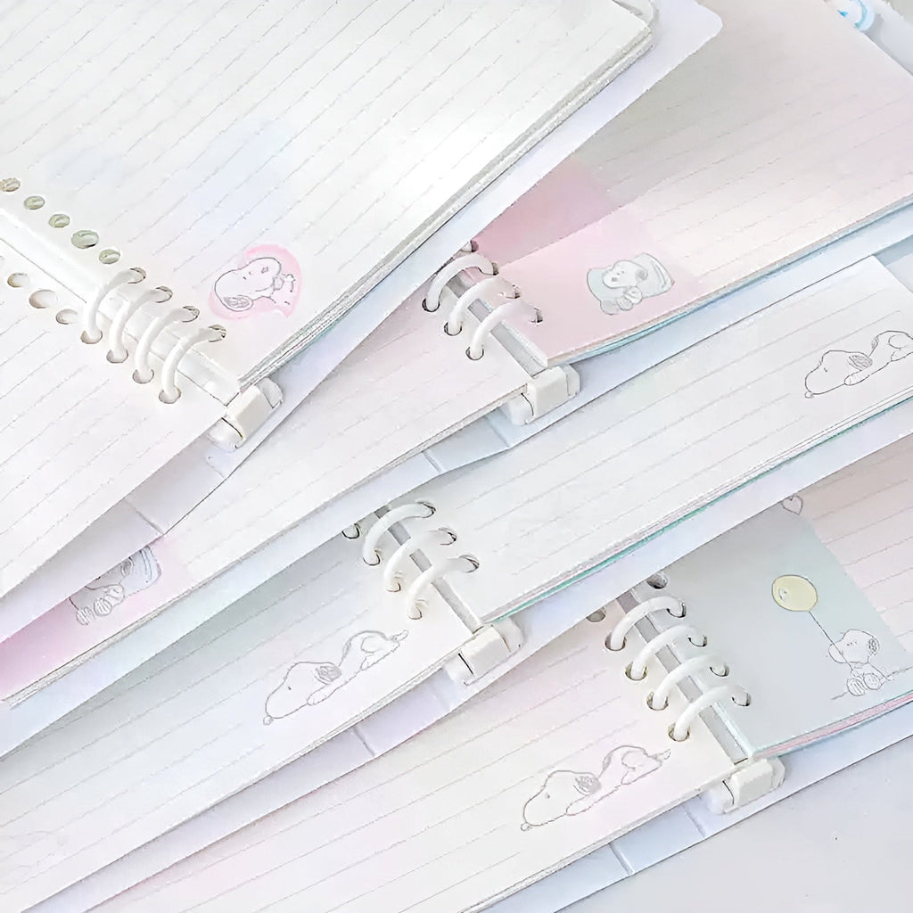 Peanuts Snoopy B5 Binder Notebook + Snoopy Inserts + Stickers - Limited Pastel Snoopy Edition
