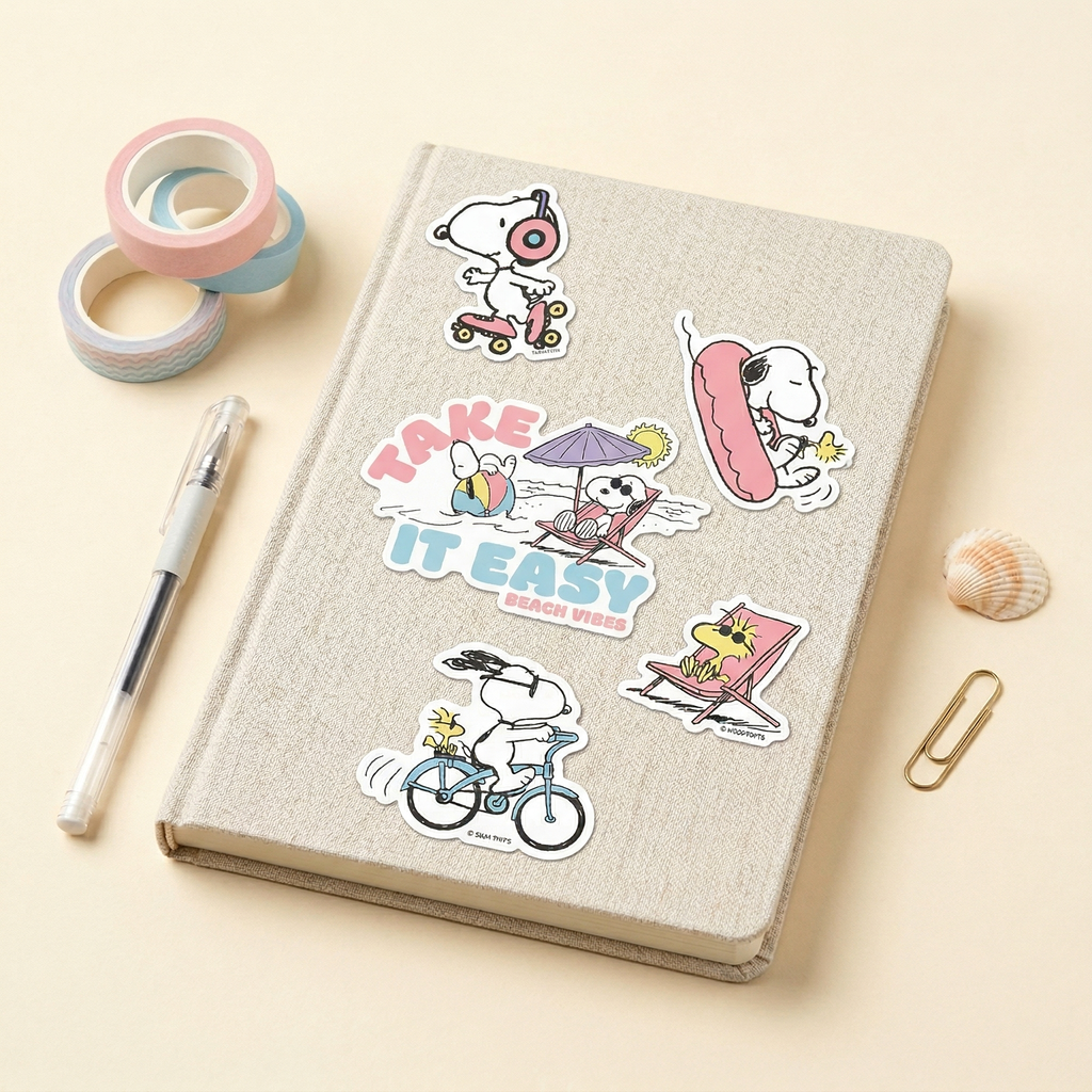 Peanuts Snoopy Beach Vibes Stickers - Limited Summer Edition