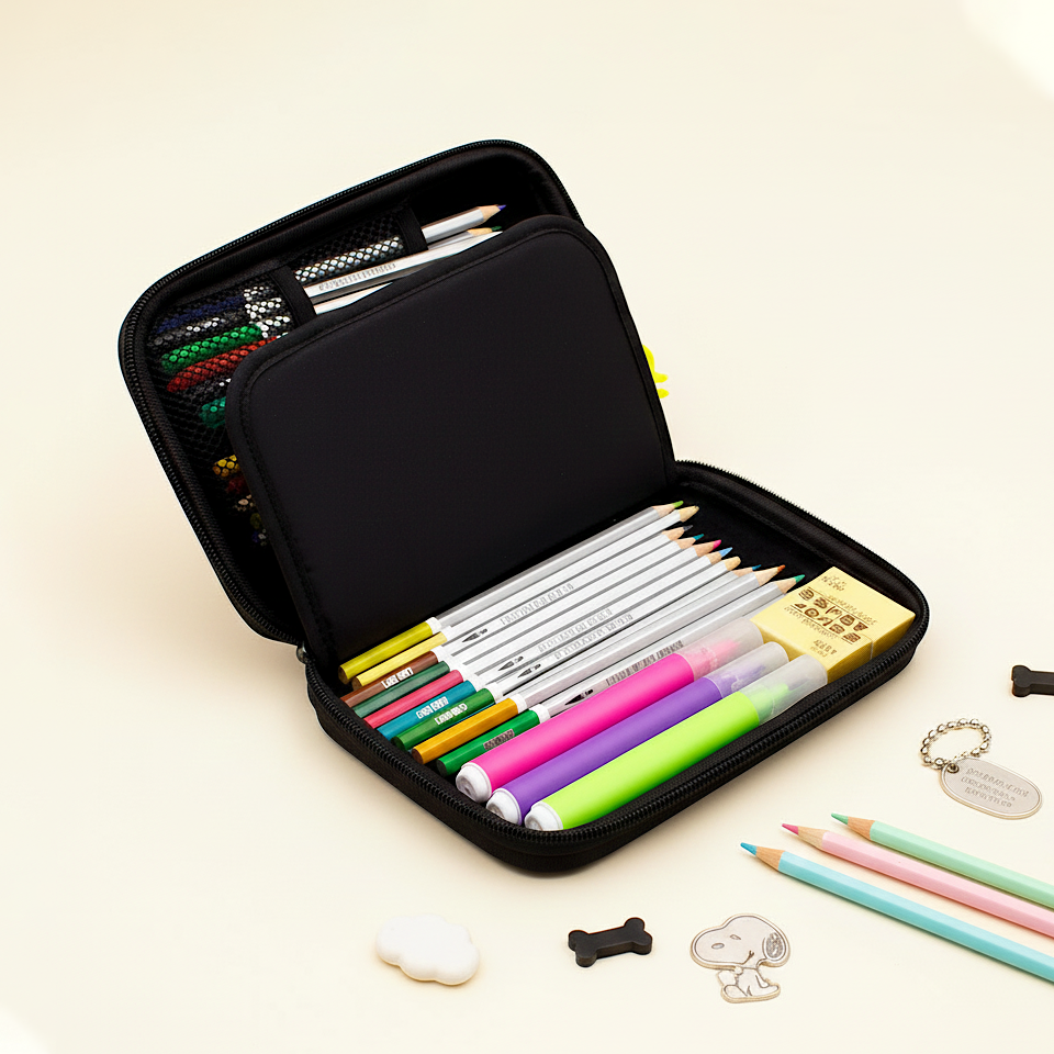 Peanuts Snoopy Hard Shell Pencil Case - Busy Day