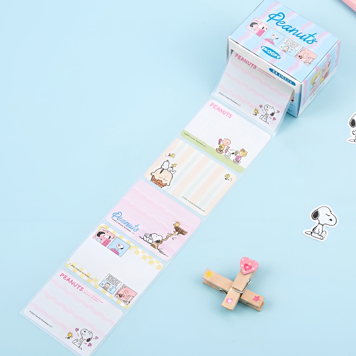 Peanuts Snoopy Petit Collection Masking Sticker Roll - Blue