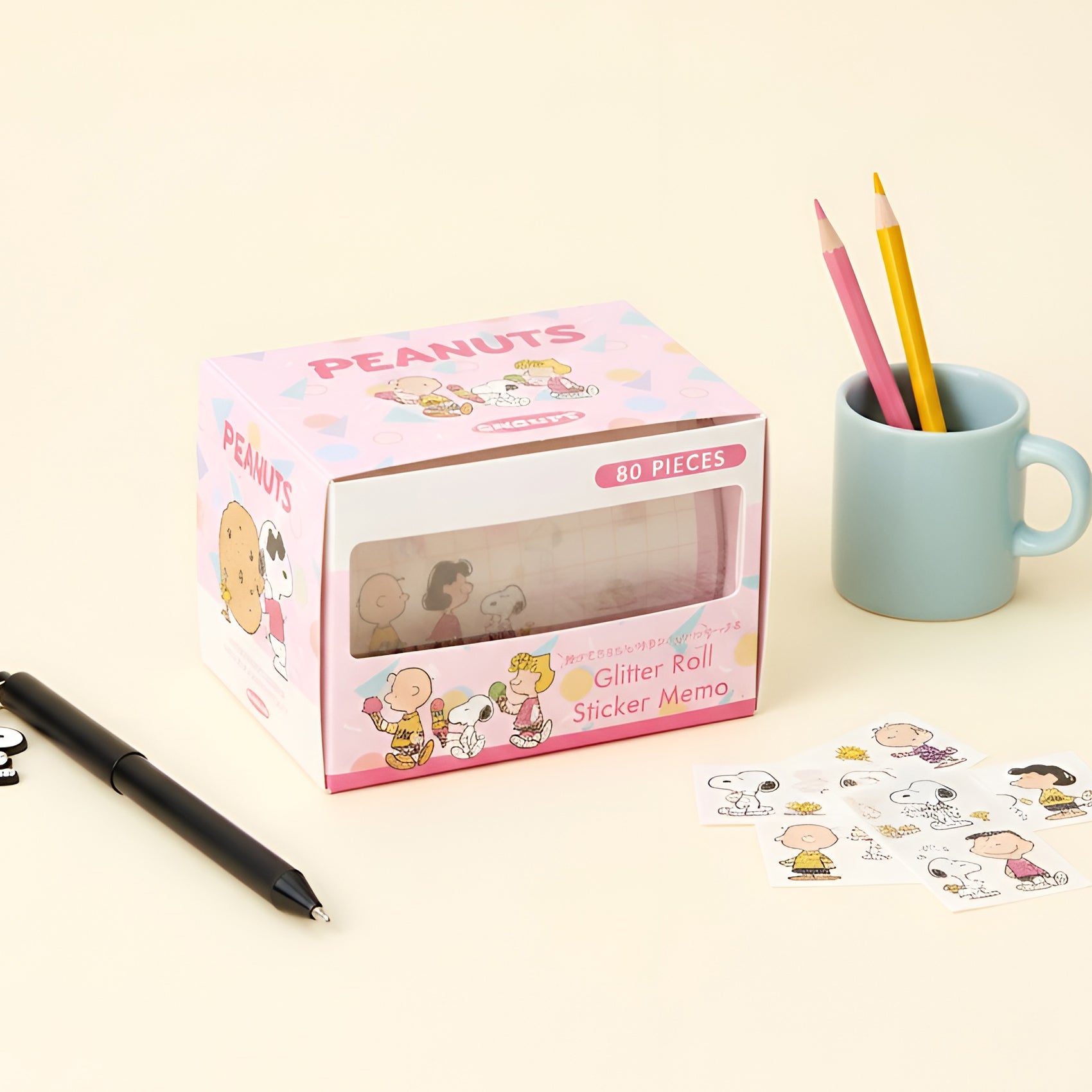 Peanuts Snoopy Petit Collection Masking Sticker Roll - Pink