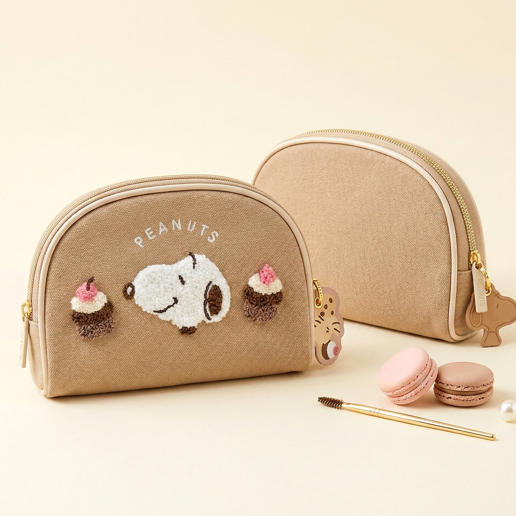 Snoopy Embroidered Cosmetic Bag