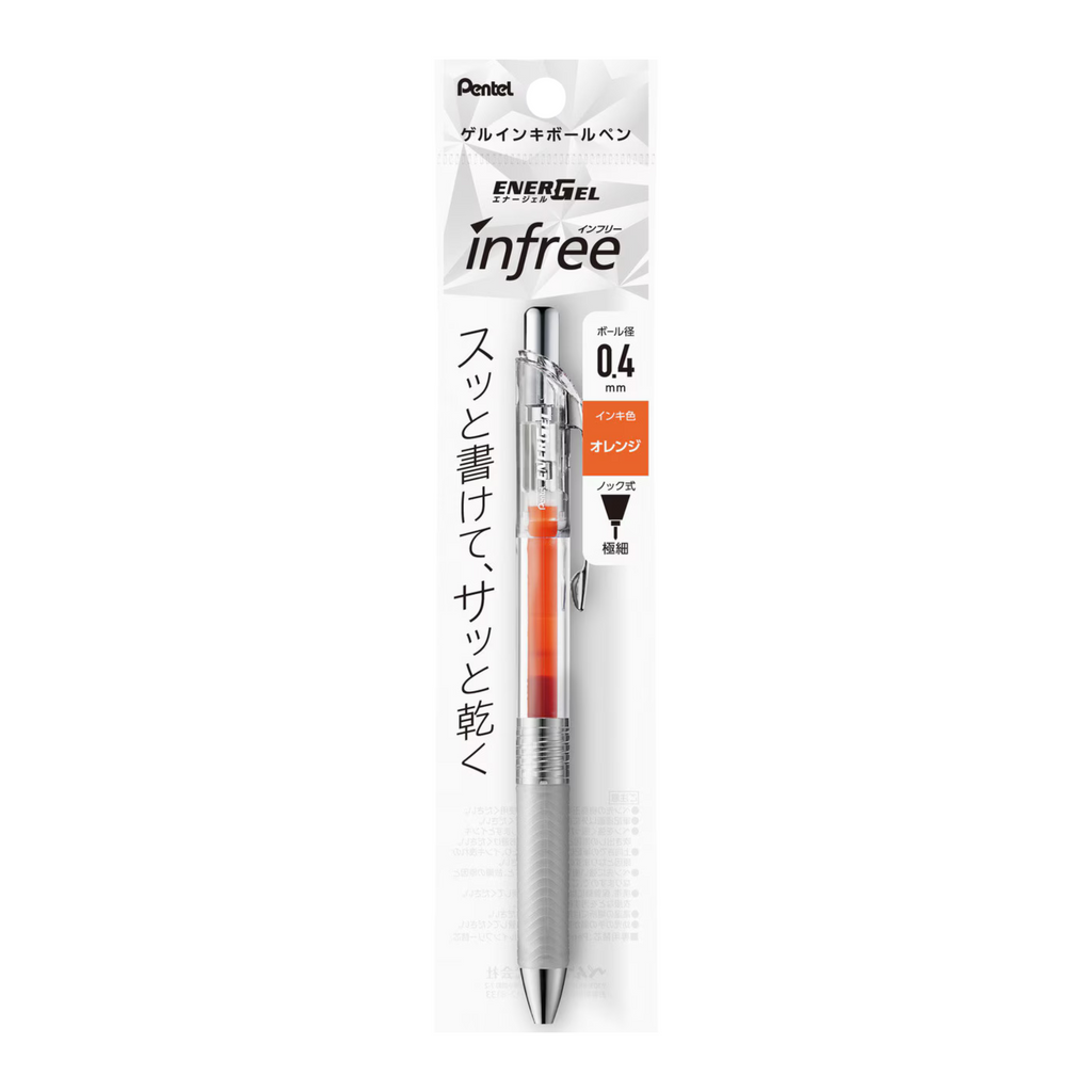 EnerGel Infree - Orange - Clear 0.4mm