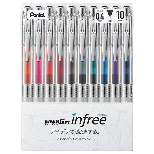 EnerGel Infree - 10 Colour Set - 0.4mm