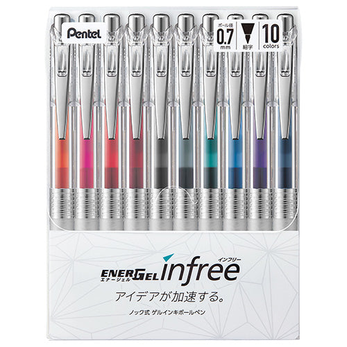 EnerGel Infree - 10 Colour Set - 0.7mm