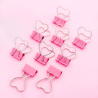 Pink Heart Shaped Binder Clip
