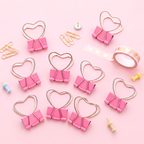 Pink Heart Shaped Binder Clip