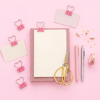 Pink Heart Shaped Binder Clip