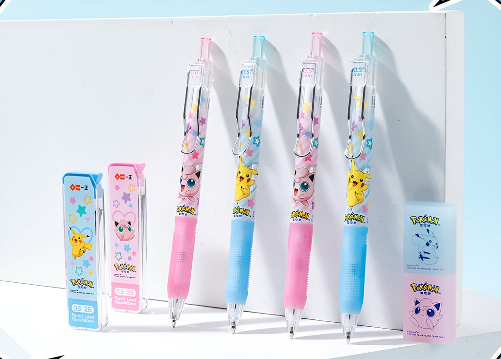 Pokemon Mechanical Pencil Set - Pencil + Refills + Eraser