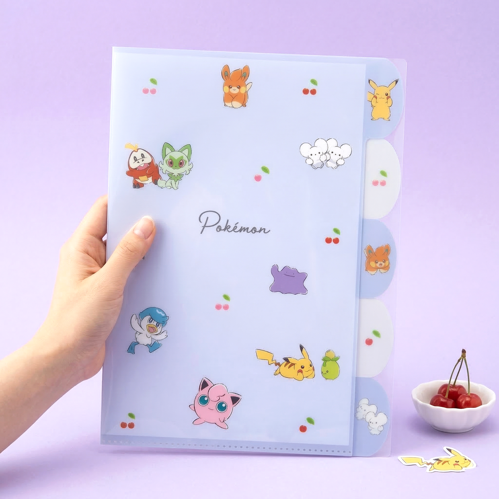Pokemon Pocket Monsters A4 Folder With Dividers - Limited Edition - Blue
