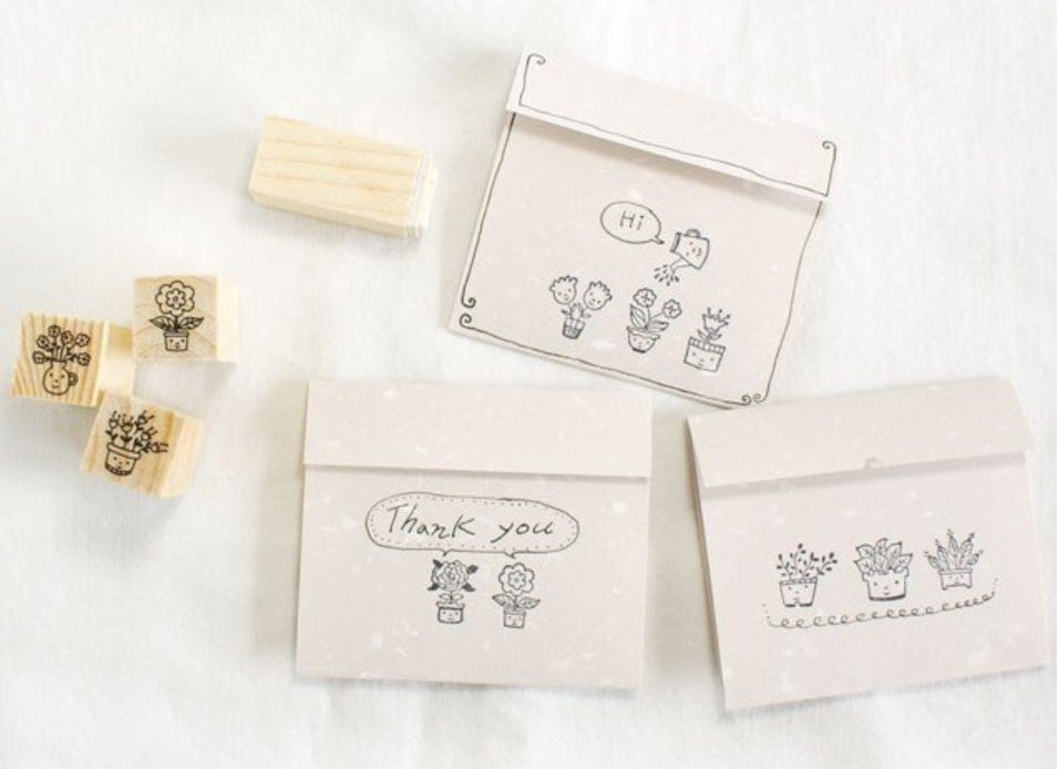 Potted Plants Stamp Set