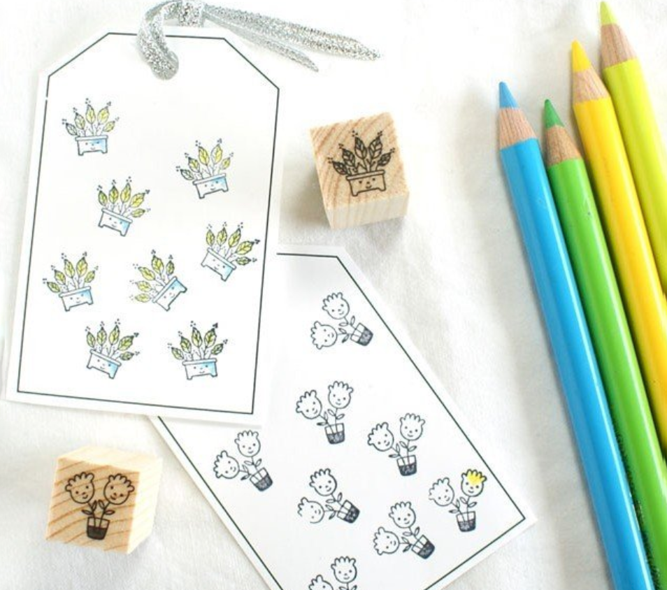 Potted Plants Stamp Set