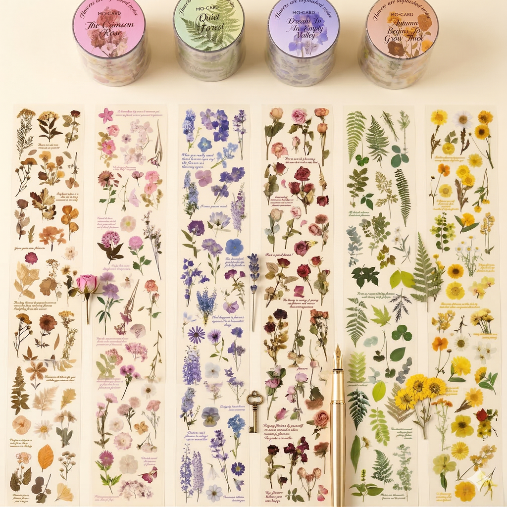 Pressed Flower Clear Masking Tape - Extra Large