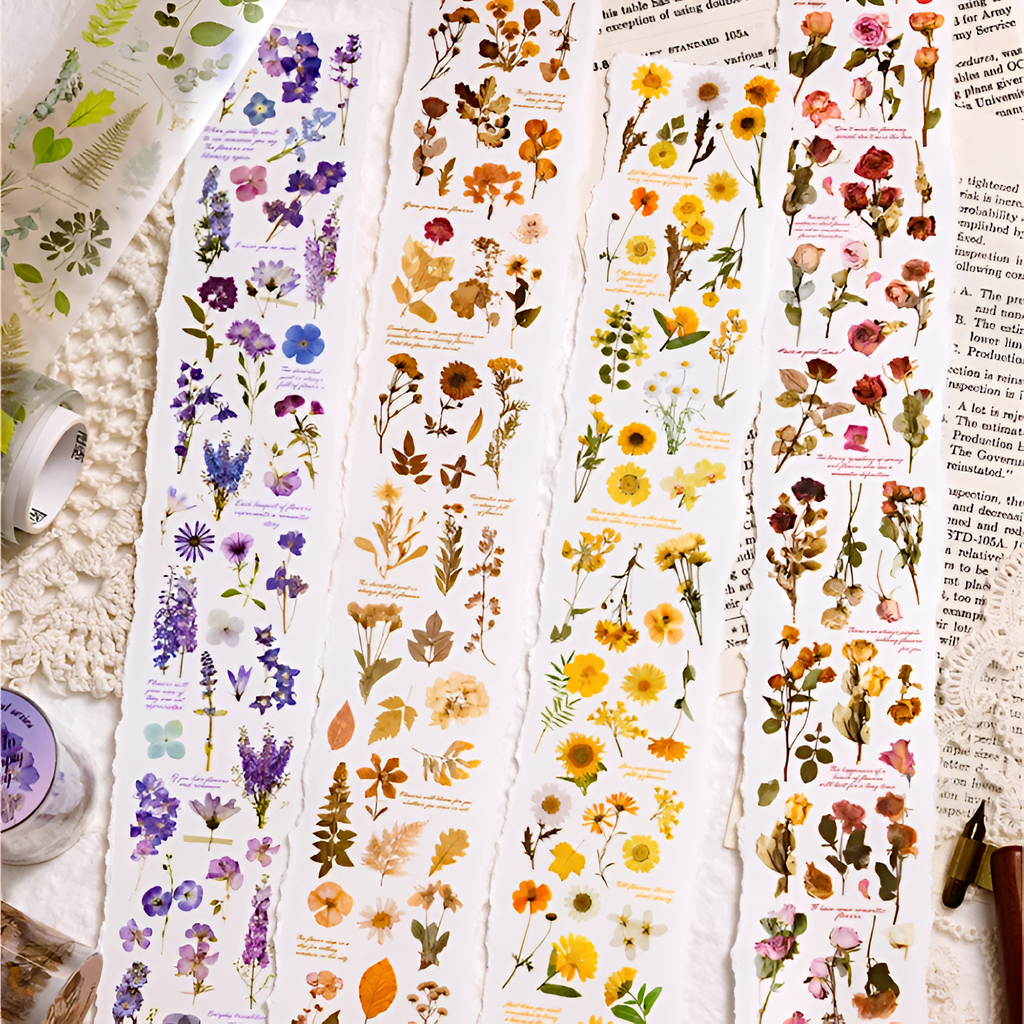 Pressed Flower Clear Masking Tape - Extra Large
