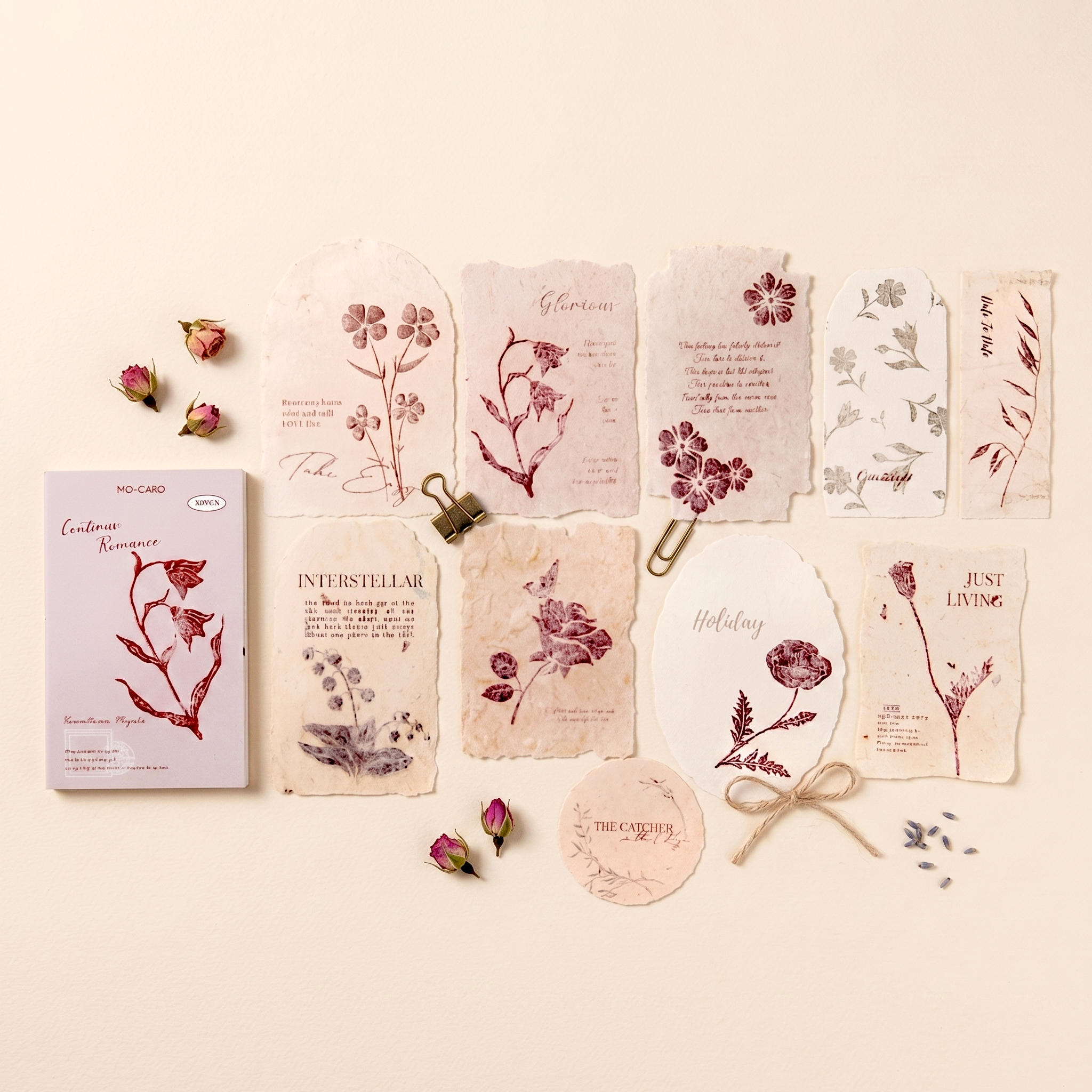 Pressed Flowers Embossed Paper - Boxed Set