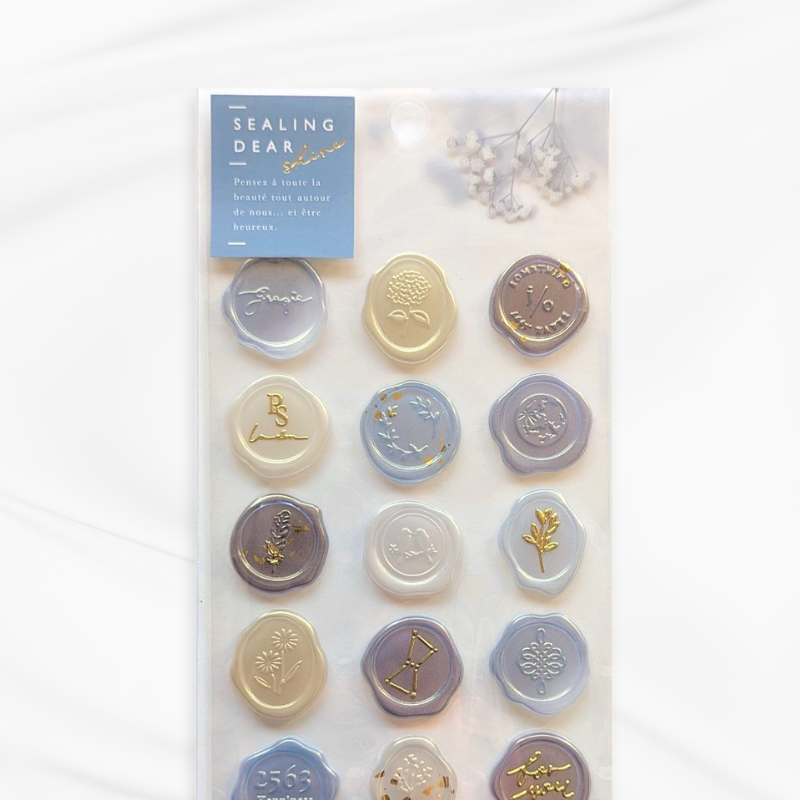 Q-Lia Sealing Dear Clear Stickers - Dark Blue