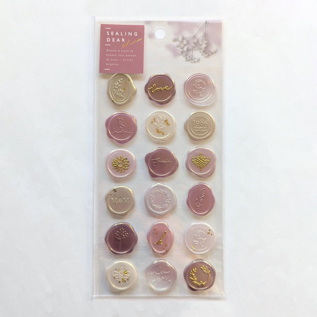 Q-Lia Sealing Dear Clear Stickers - Red
