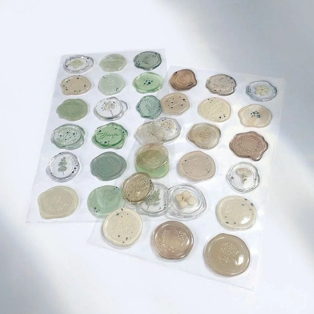 Q-Lia Sealing Dear Clear Stickers - Sage