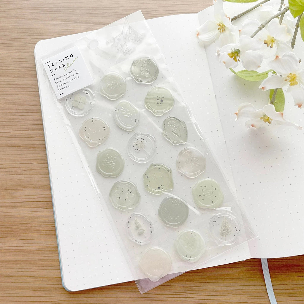 Q-Lia Sealing Dear Clear Stickers - Sage