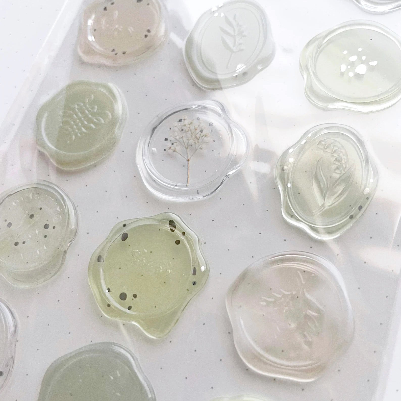 Q-Lia Sealing Dear Clear Stickers - Sage