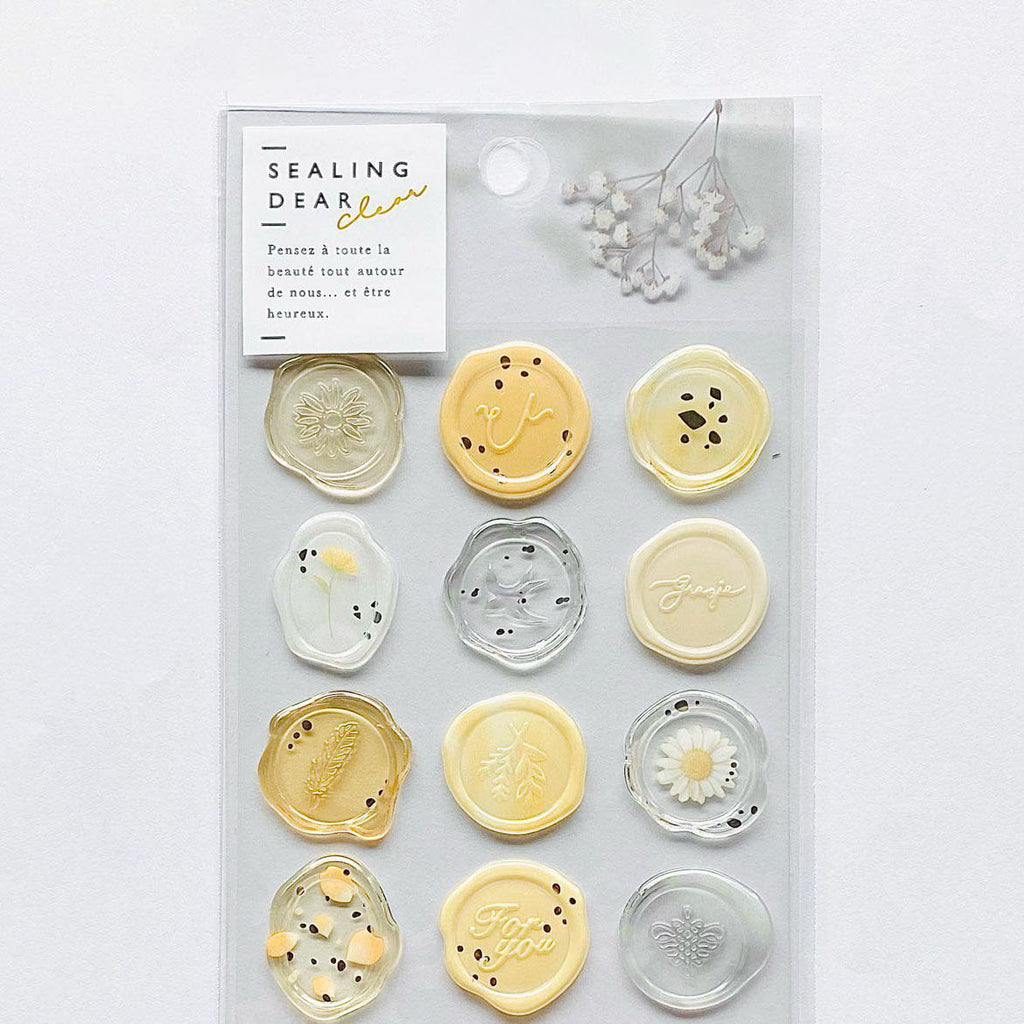 Q-Lia Sealing Dear Clear Stickers - Yellow