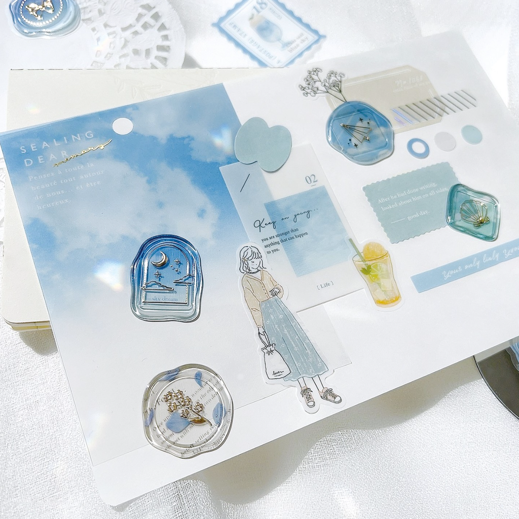 Q-Lia Sealing Dear Stickers - Memory - Blue
