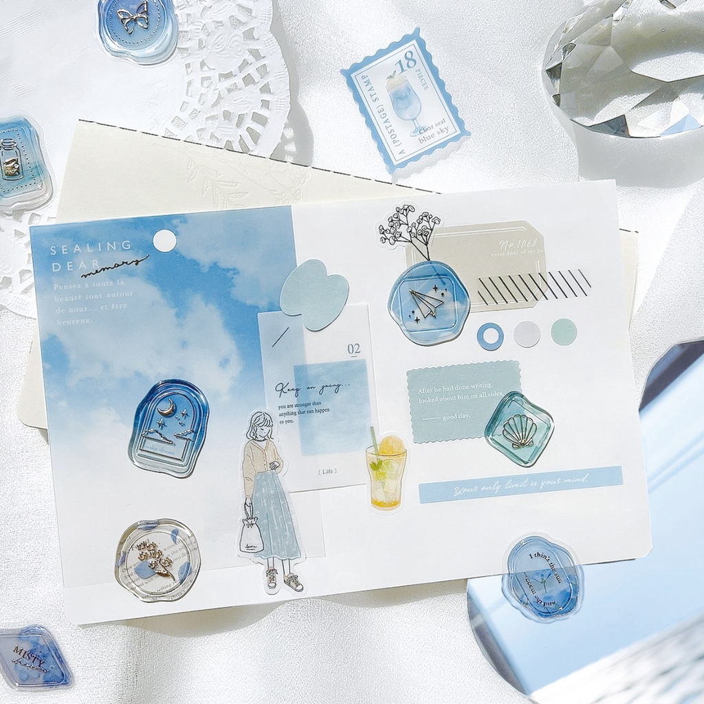 Q-Lia Sealing Dear Stickers - Memory - Blue
