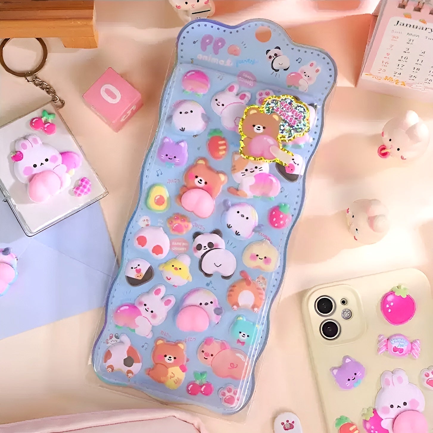 Q-Lia Mochi Mochi Puffy Stickers - Squishy Edition