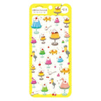 Furukawashiko puffy sticker sheet, café design with pudding and parfait stickers