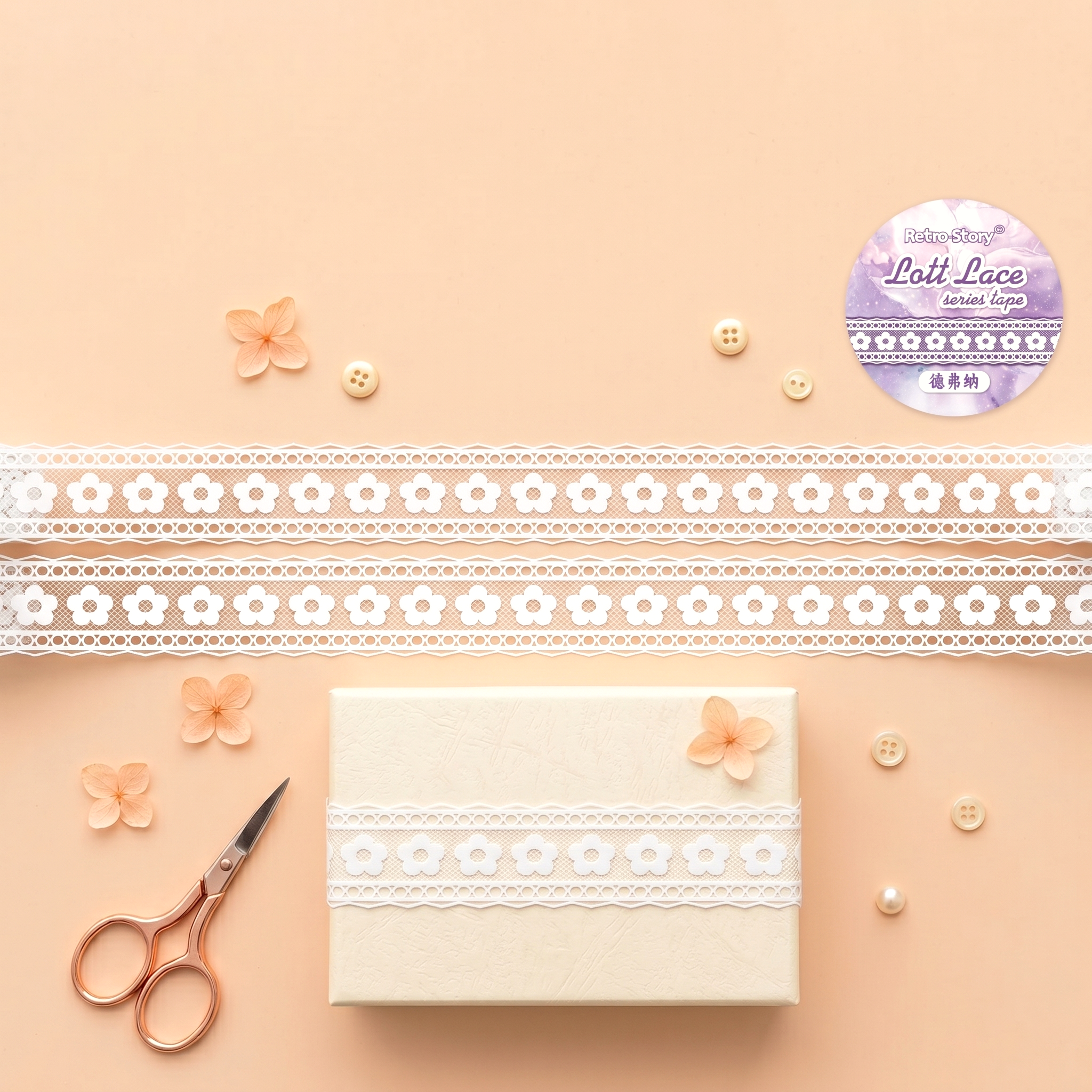 Retro Lace Die-Cut Masking Tapes