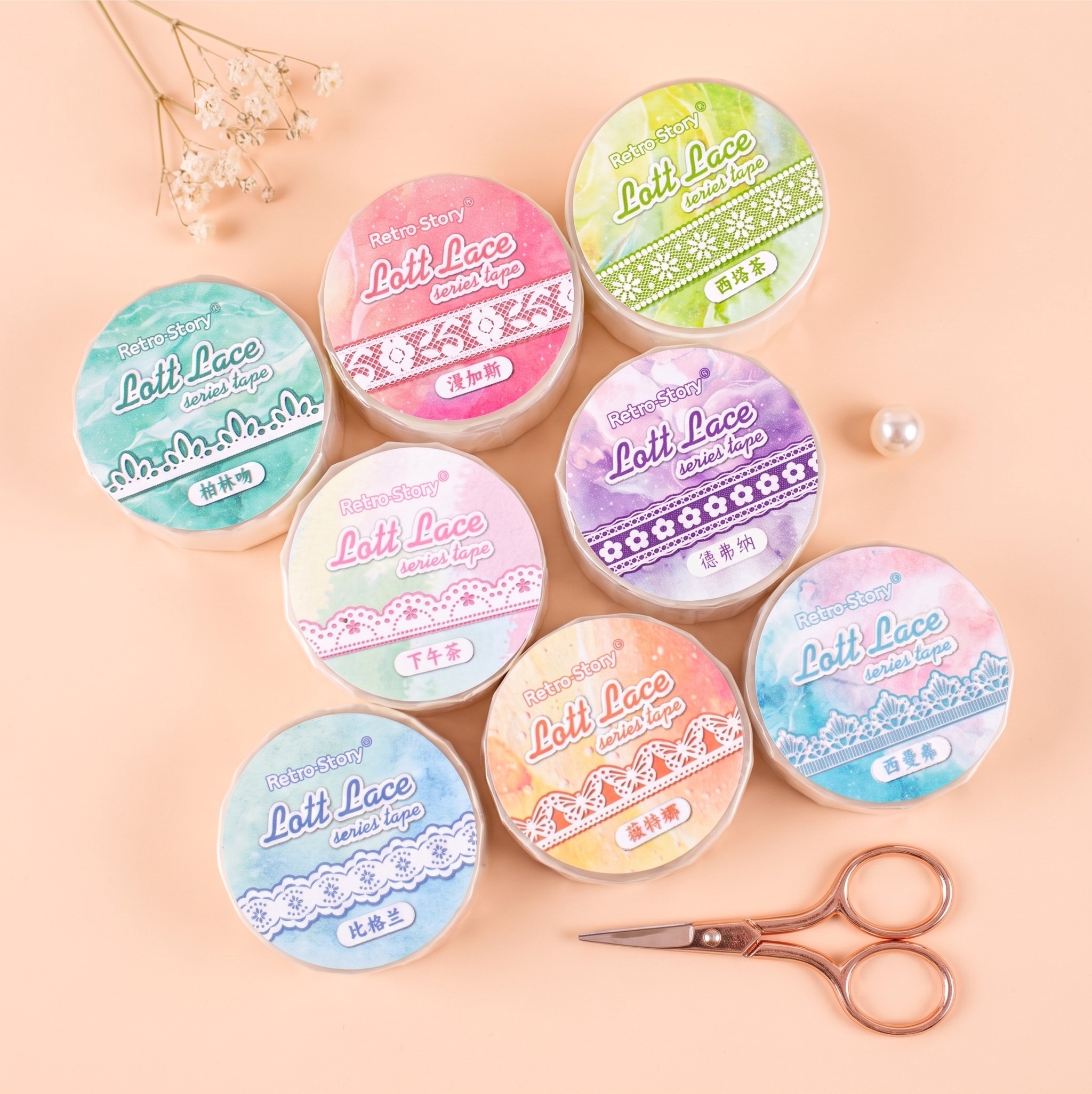 Retro Lace Die-Cut Masking Tapes