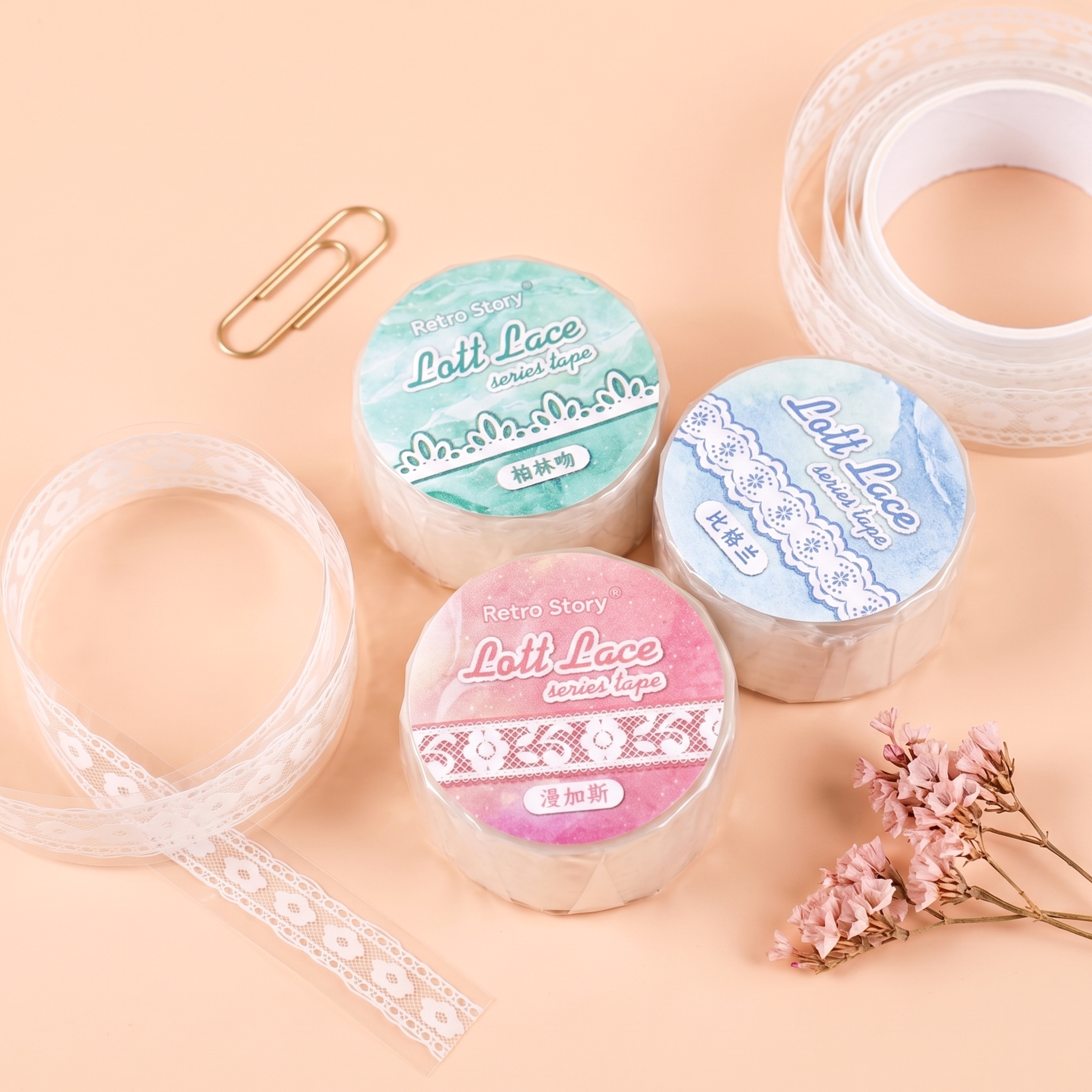 Retro Lace Die-Cut Masking Tapes