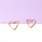 Rose Gold Heart Shaped Paper Clips - Set of 20