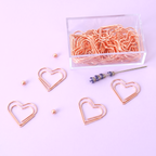 Rose Gold Heart Shaped Paper Clips - Set of 20