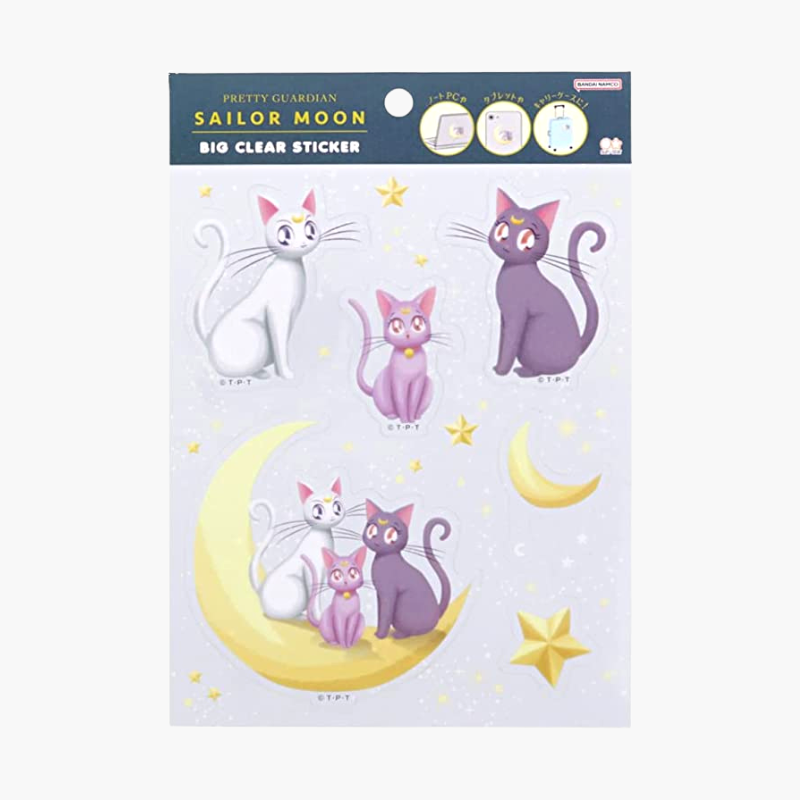 Sailor Moon Big Clear Sticker - Luna, Artemis & Diana