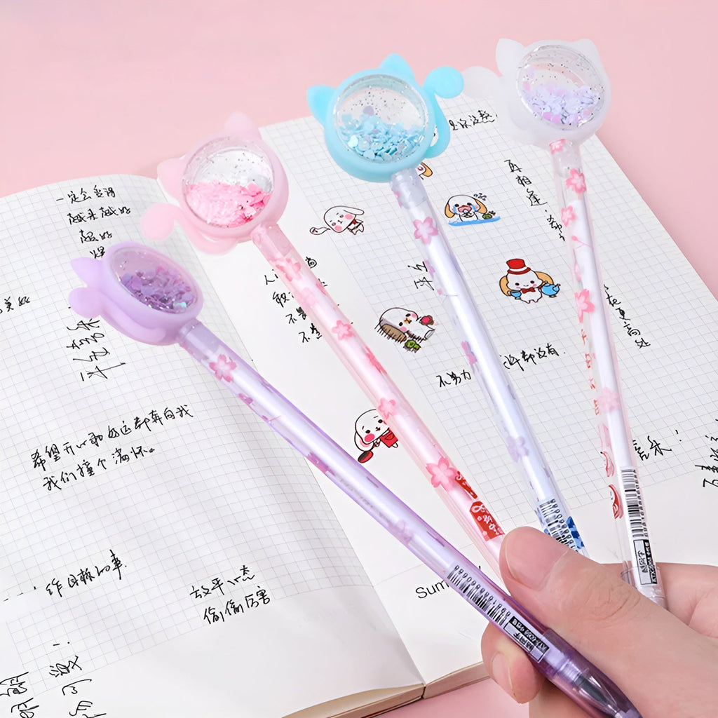 Sakura Cat Glitter Pen
