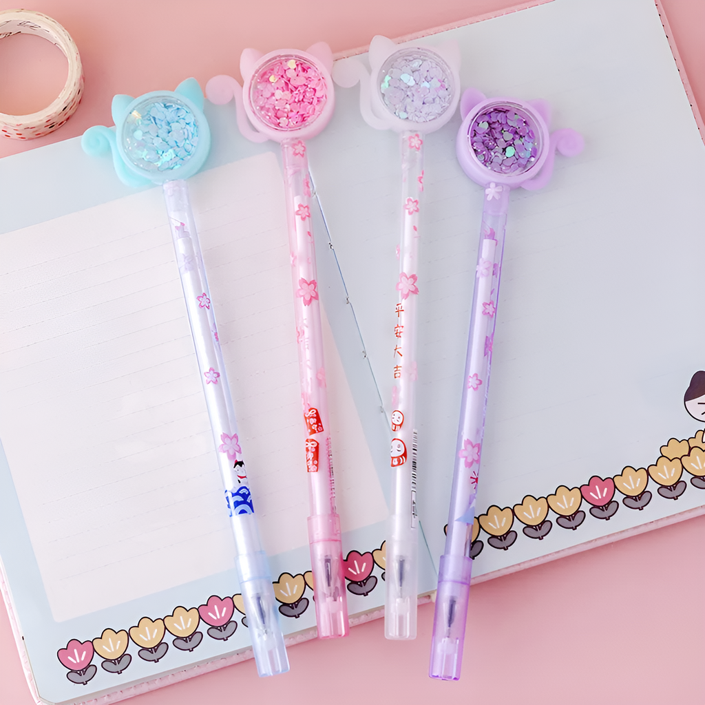 Sakura Cat Glitter Pen