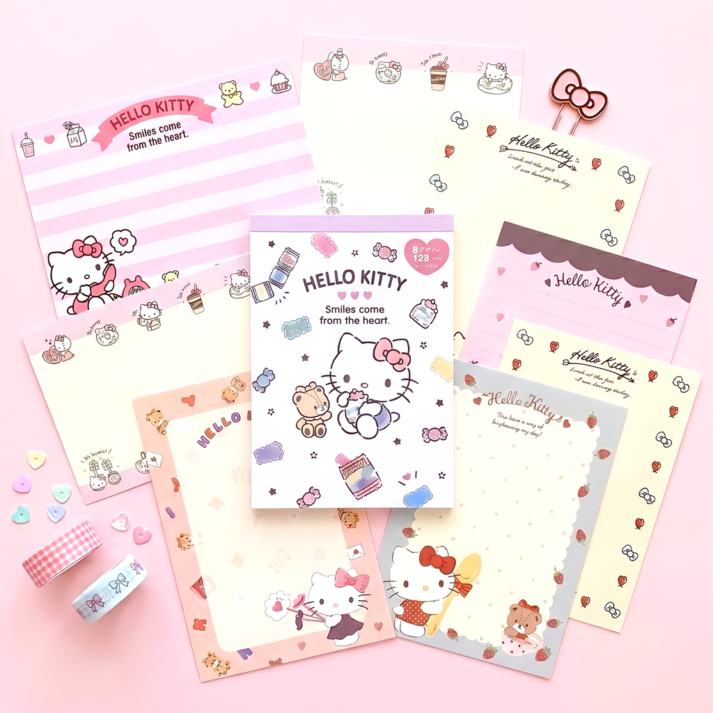Sanrio Memo Pad Set – 128 Sheets + Sticker Sheet (Extra Large)