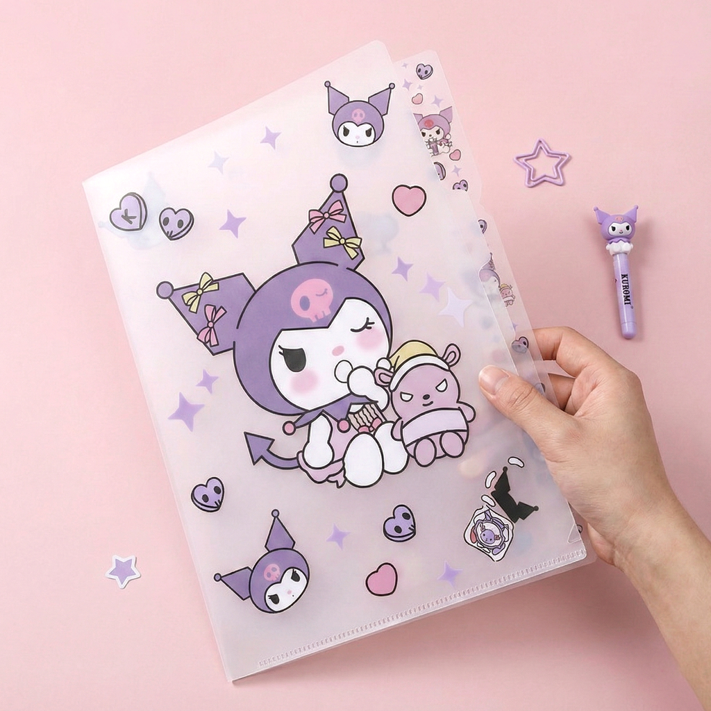 Sanrio Characters A4 Folder With Dividers - Kuromi