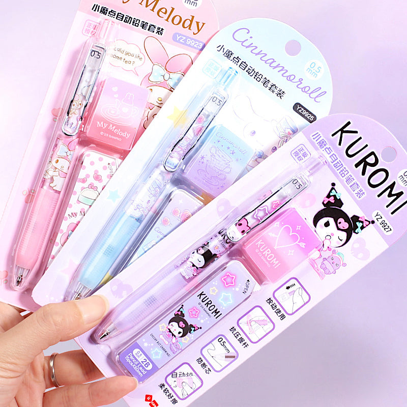 Sanrio Characters Mechanical Pencil Set - Pencil + Refills + Eraser