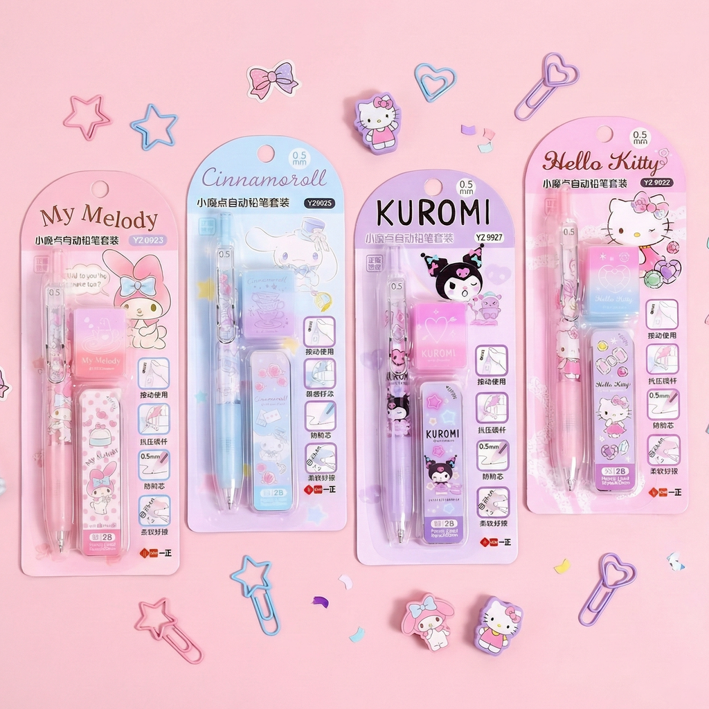 Sanrio Characters Mechanical Pencil Set - Pencil + Refills + Eraser