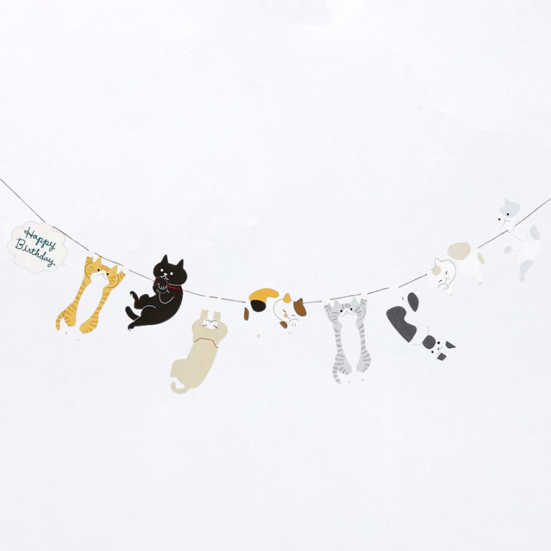 Sanrio Birthday Card - Cat Garland