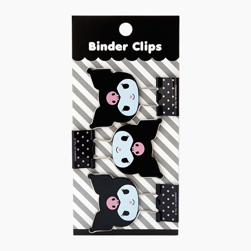 Sanrio Kuromi Binder Clips - Set of 3
